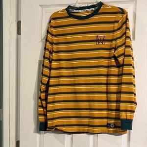 Men’s small striped 100% cotton long sleeve shirt